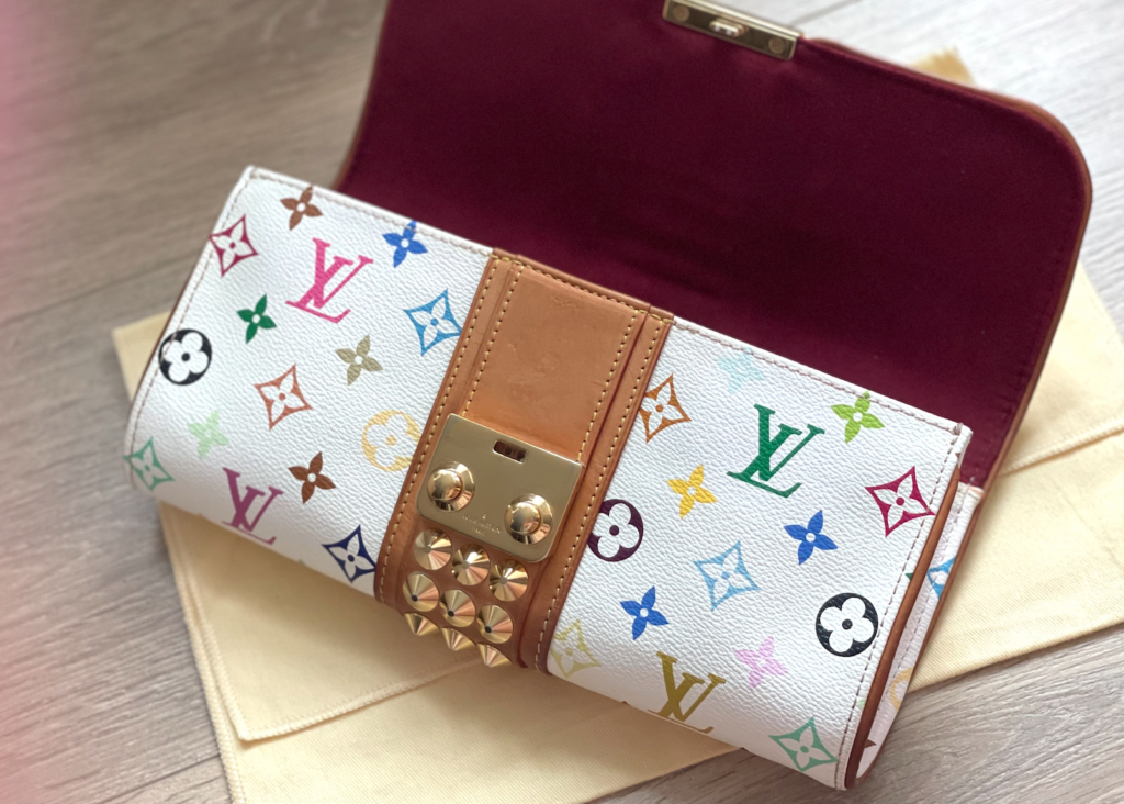 Louis Vuitton White Multicolor Courtney Studs Clutch