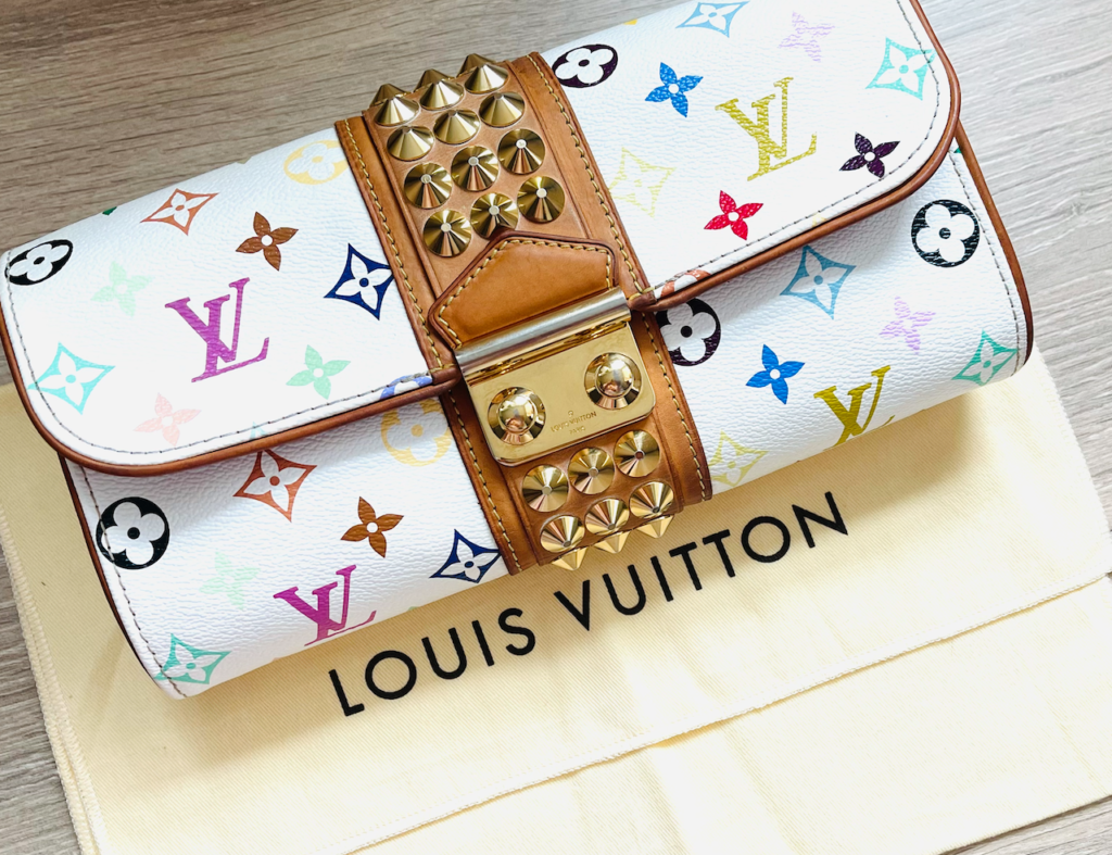 Louis Vuitton White Multicolor Courtney Studs Clutch