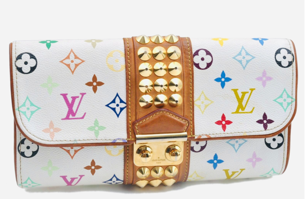 Louis Vuitton White Multicolor Courtney Studs Clutch