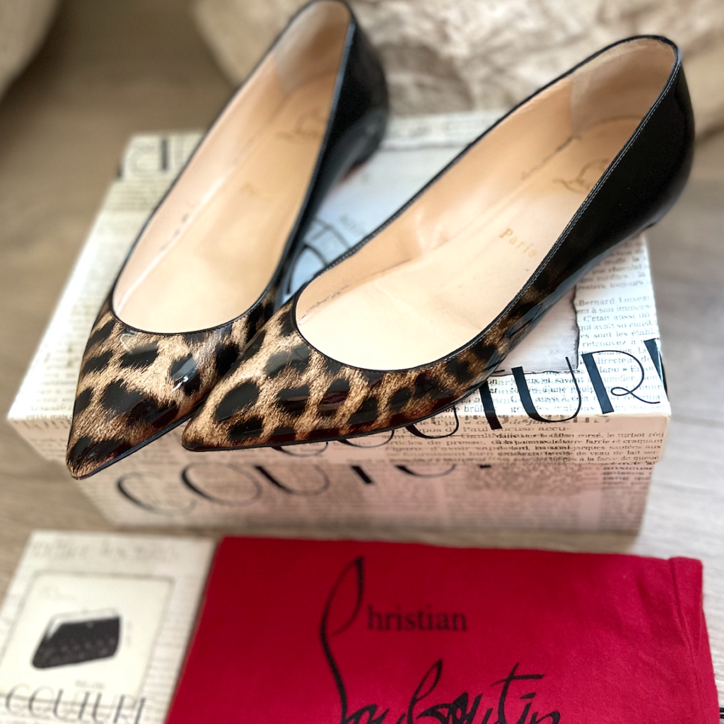 Christian Louboutin Leopard Patent Degrade Pigalle Follies Flats 