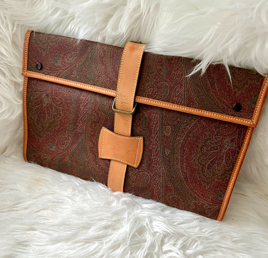 Etro Milano Paisley Canvas and Leather Travel Organizer Clutch