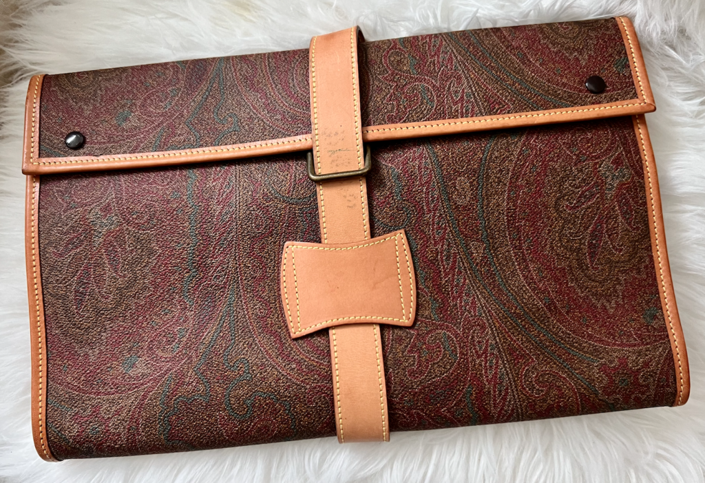 Etro Milano Paisley Canvas and Leather Travel Organizer Clutch