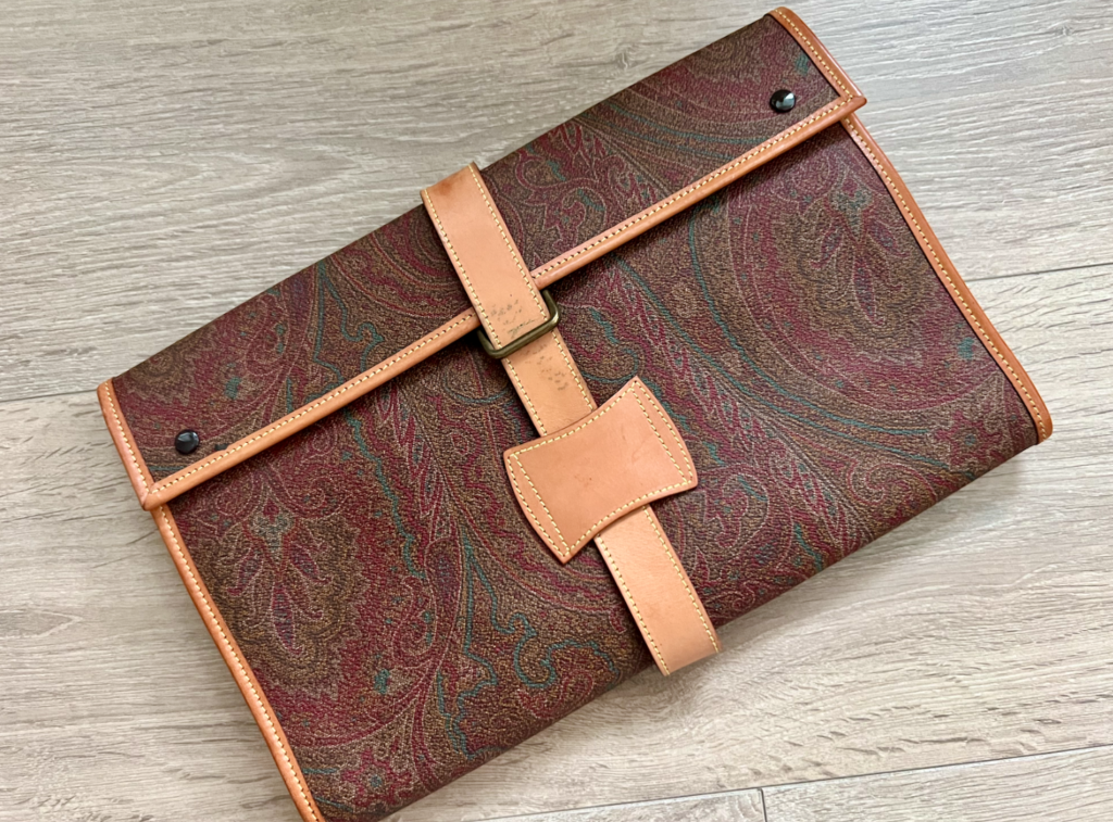 Etro Milano Paisley Canvas and Leather Travel Organizer Clutch