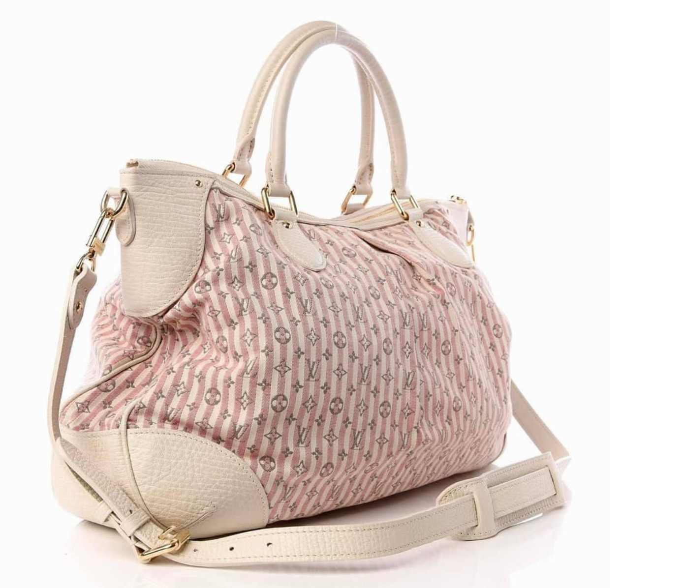 Louis Vuitton Pink x White Mini Lin Croisette Marina GM Bag with