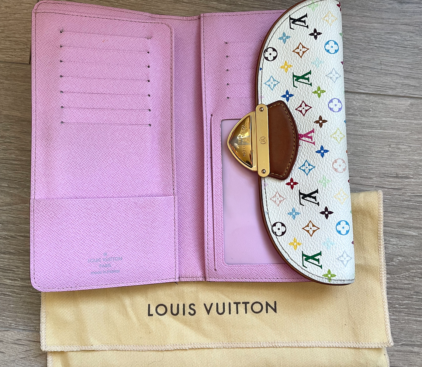 LOUIS VUITTON Eugenie Multicolor Monogram Wallet White - 15% OFF