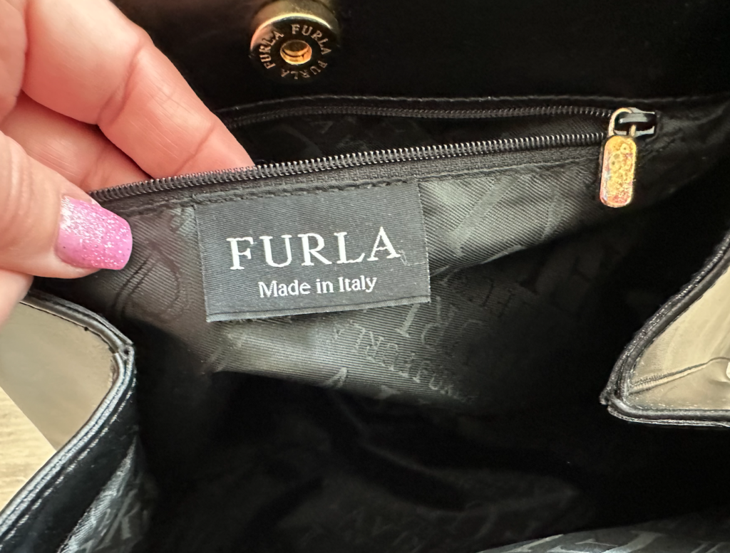 Furla Vintage Tribeca Black/Red Handbag