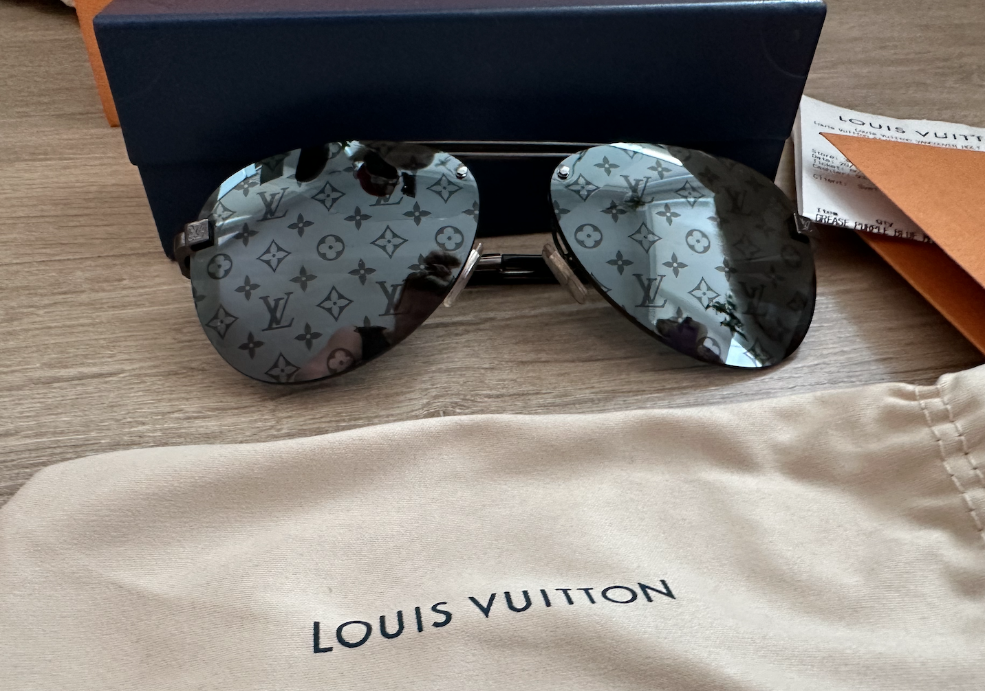 LOUIS VUITTON Monogram Clockwise Sunglasses Z1019E Dark Gun 867938