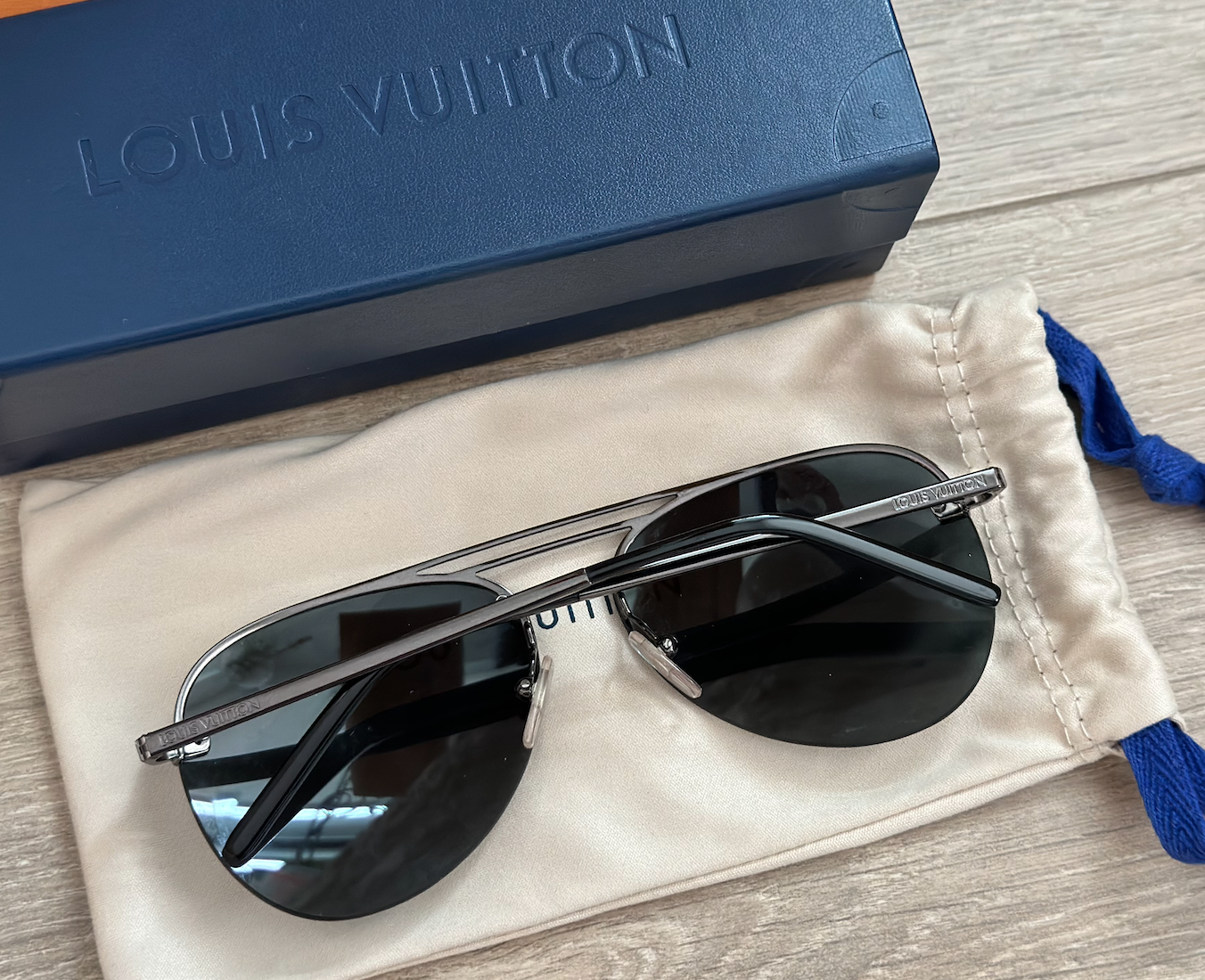 LOUIS VUITTON Monogram Sunglasses Z1026E Dark Gun 664685