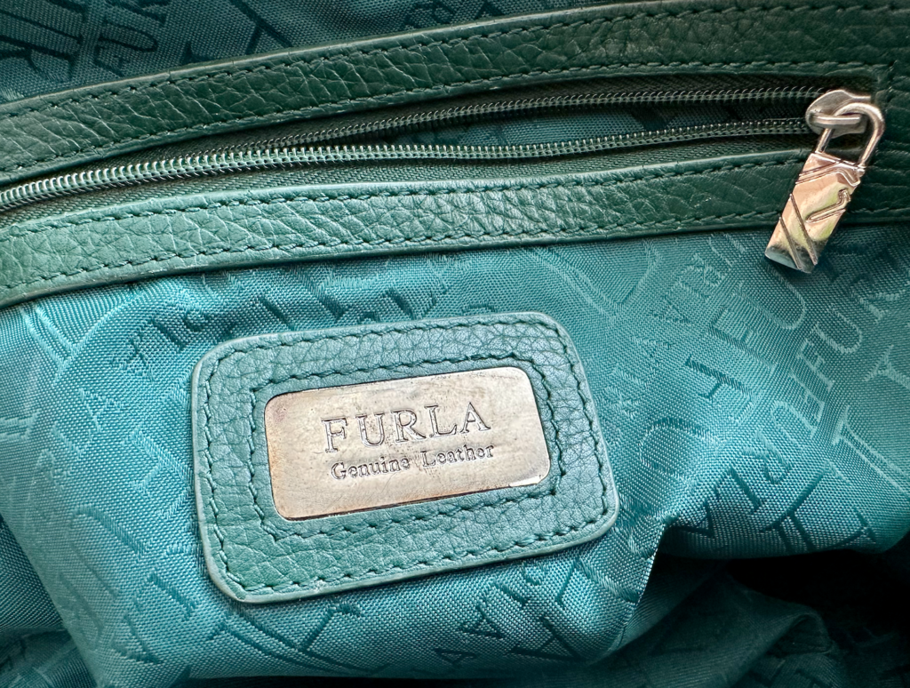 Furla Hobo Green Leather Handbag