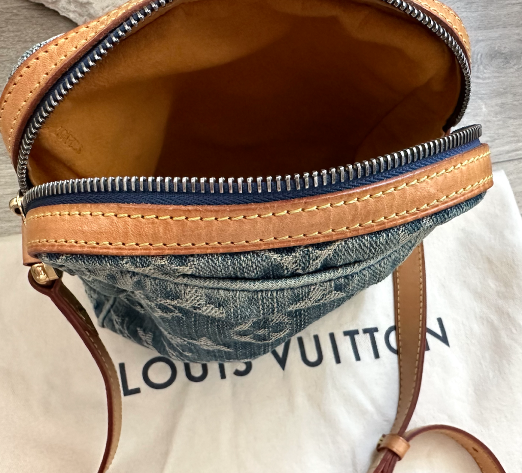 Louis Vuitton Monogram Blue Denim Cross Body Camera Bag