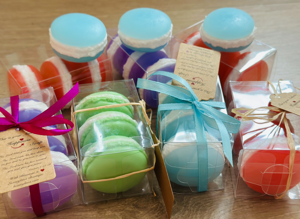 Handmade Pretty Macaroons Soap Set of 3 in Box