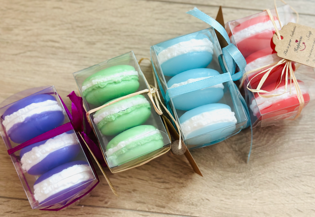 Handmade Pretty Macaroons Soap Set of 3 in Box