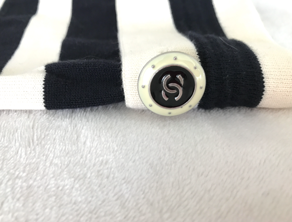 Chanel Striped Boat Neck Jumper w/Venetian Gondola Plate