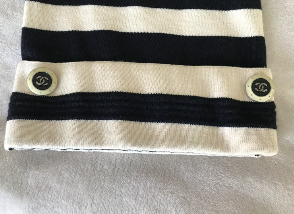 Chanel Striped Boat Neck Jumper w/Venetian Gondola Plate