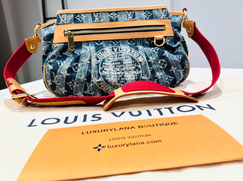 Louis Vuitton Monogram Denim Raye Porte Epaule 2 Way MM Handbag