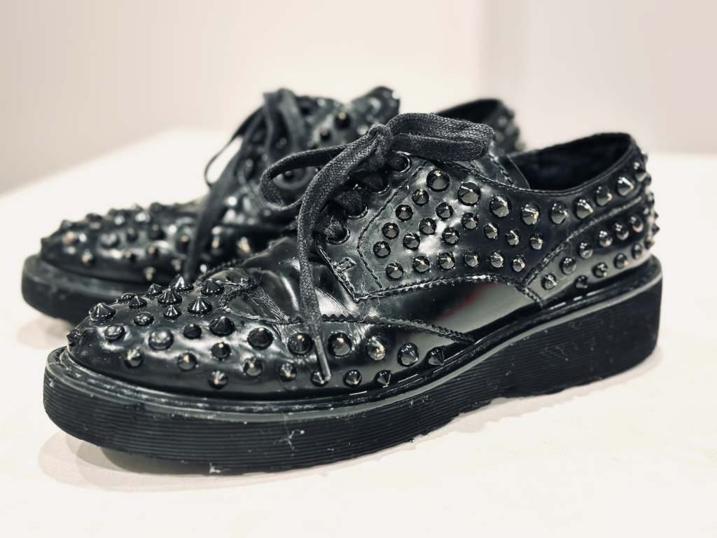 Prada Leather Studded Lace-Up Oxford Black Size 38