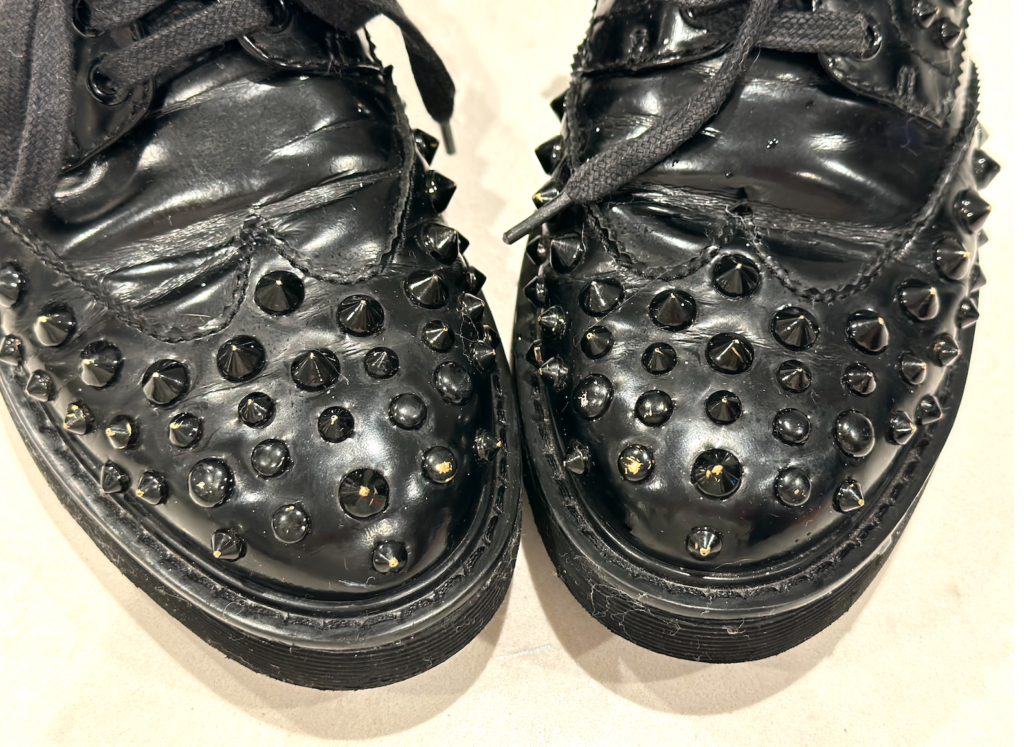 Prada Leather Studded Lace-Up Oxford Black Size 38