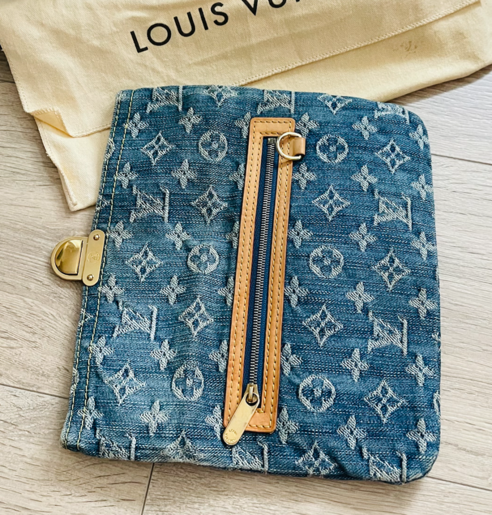 Plate Blue Monogram Denim Clutch