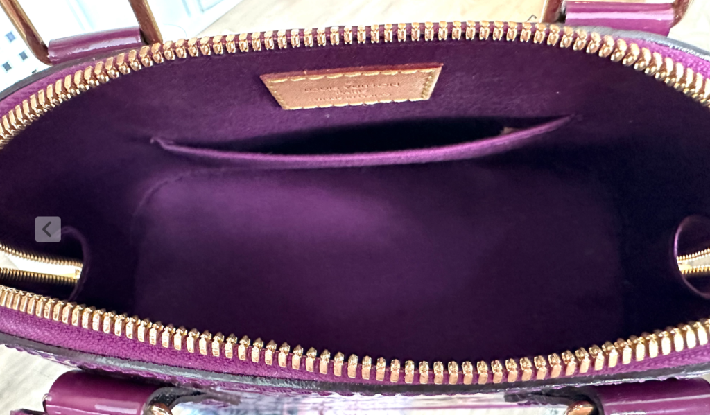 Amethysts Purple Monogram Vernis Leather Alma BB w/Strap