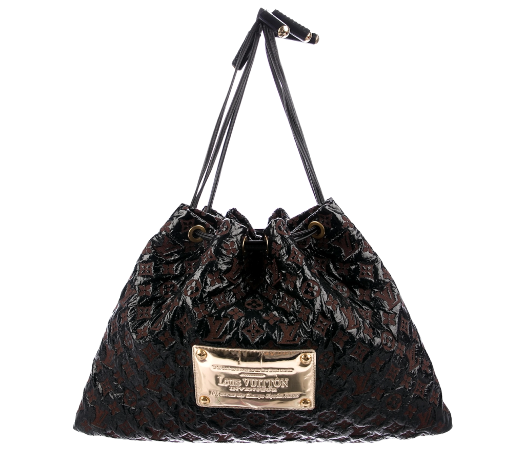 Black Monogram Cocoa Vinyl Patent Squishy Leather Bag