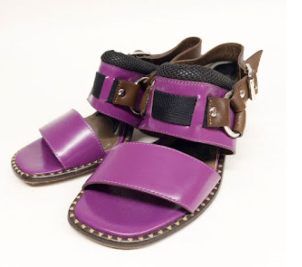 Gorgeous Marni Purple Leather Block Heels Strap Slingback Sandals Sz. 36.5