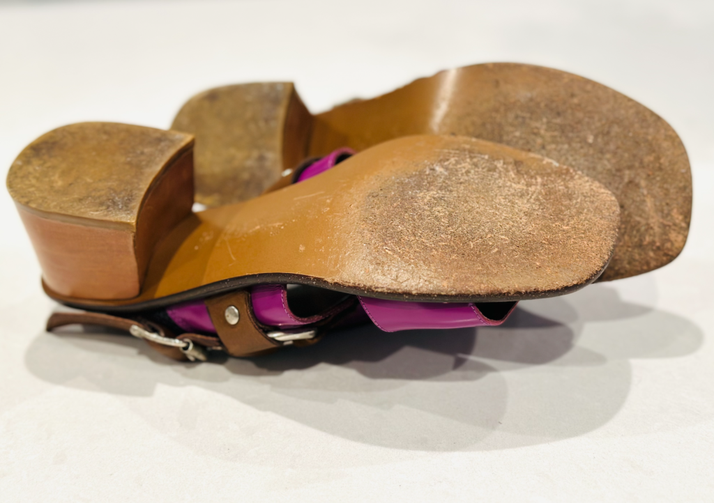 Gorgeous Marni Purple Leather Block Heels Strap Slingback Sandals Sz. 36.5