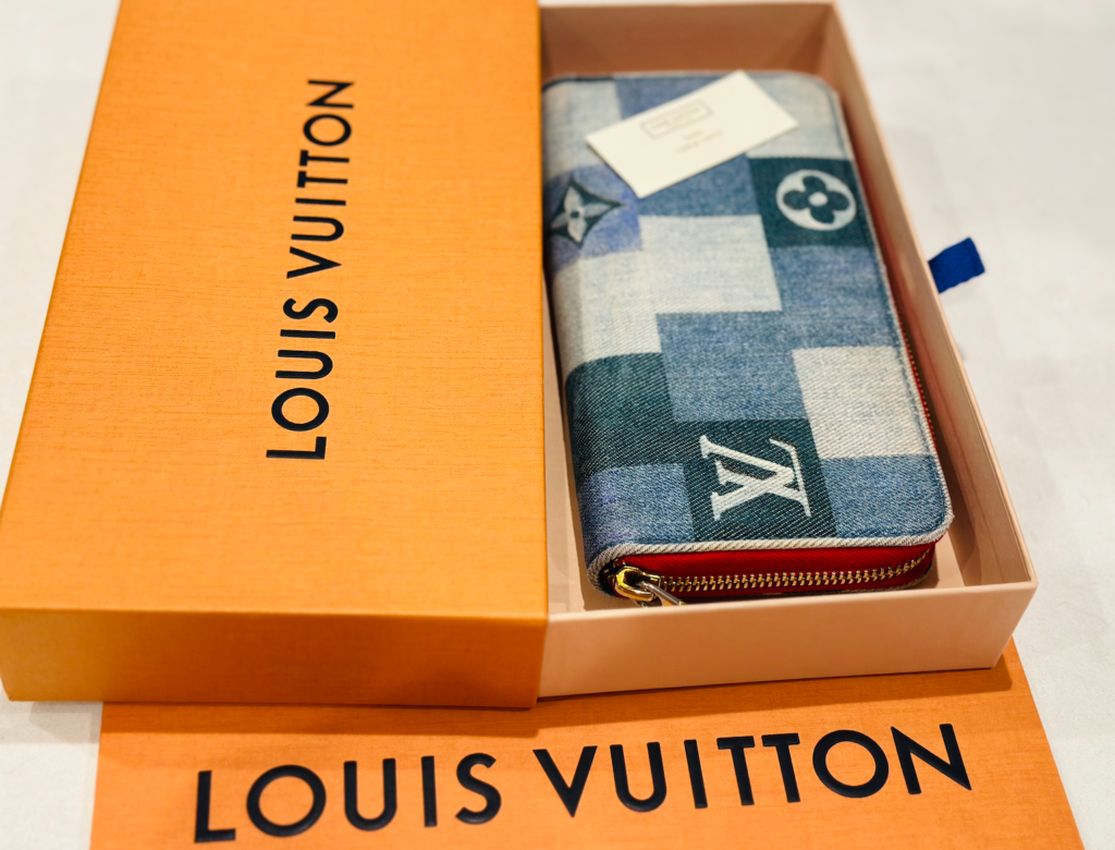 Louis Vuitton Blue Denim Patchwork Zippy Long Wallet