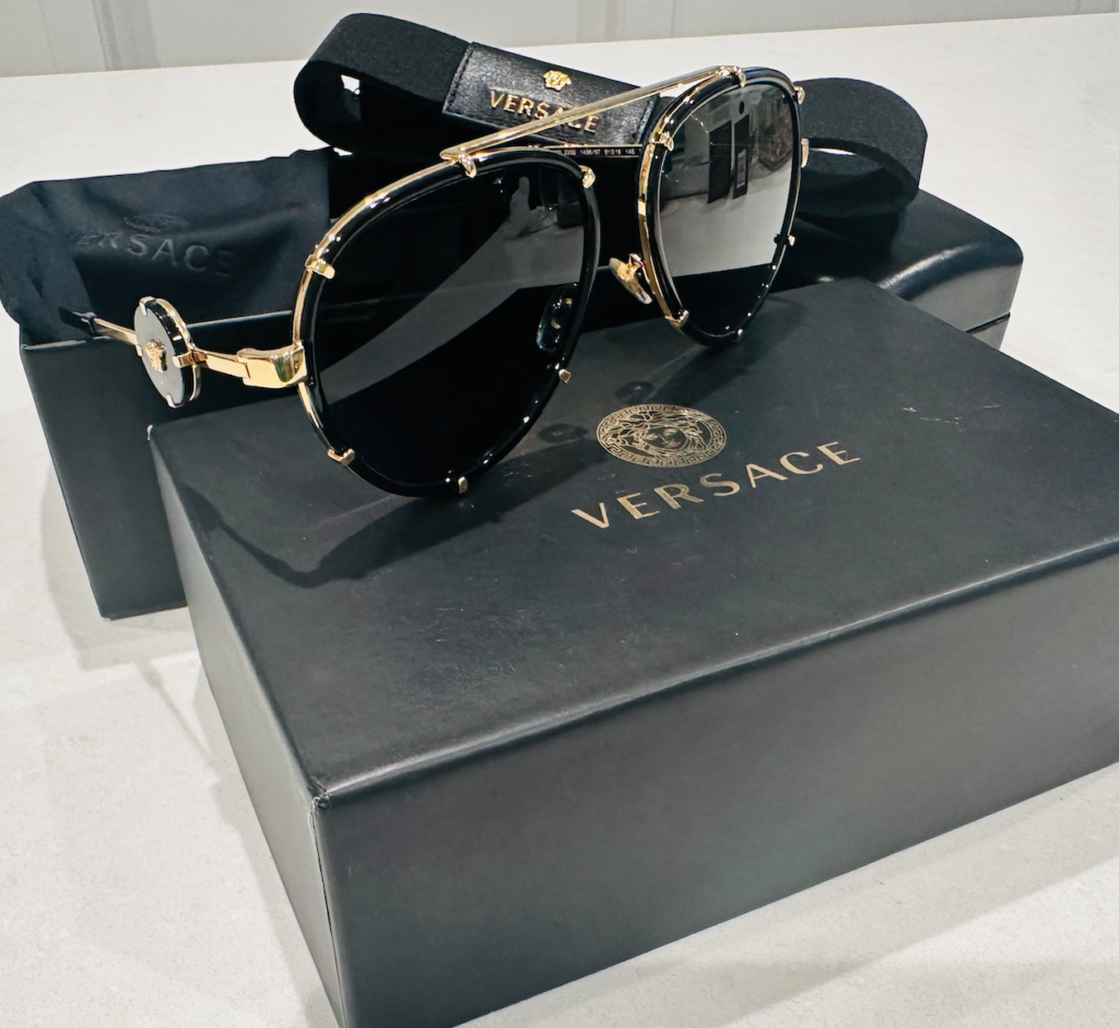 Black Aviator Medusa Versace Sunglasses