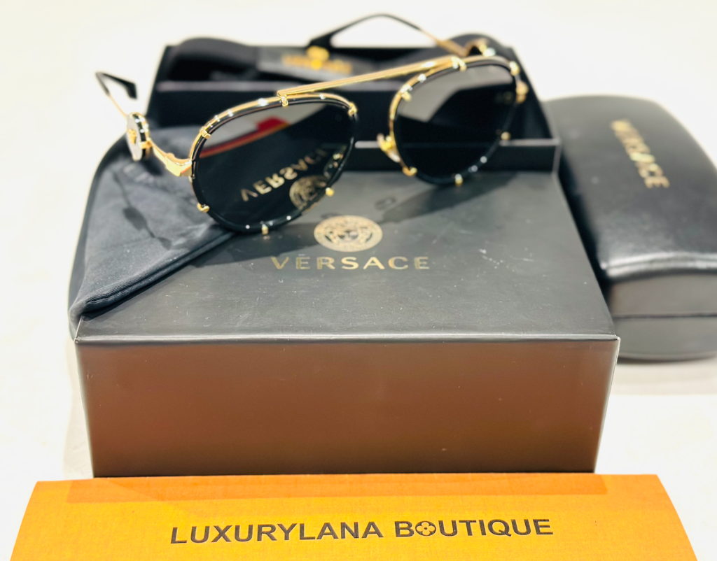 Black Aviator Medusa Versace Sunglasses