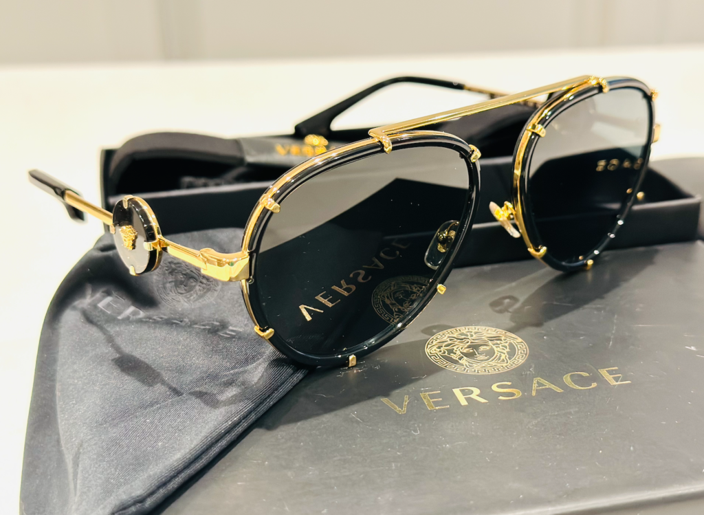 Black Aviator Medusa Versace Sunglasses