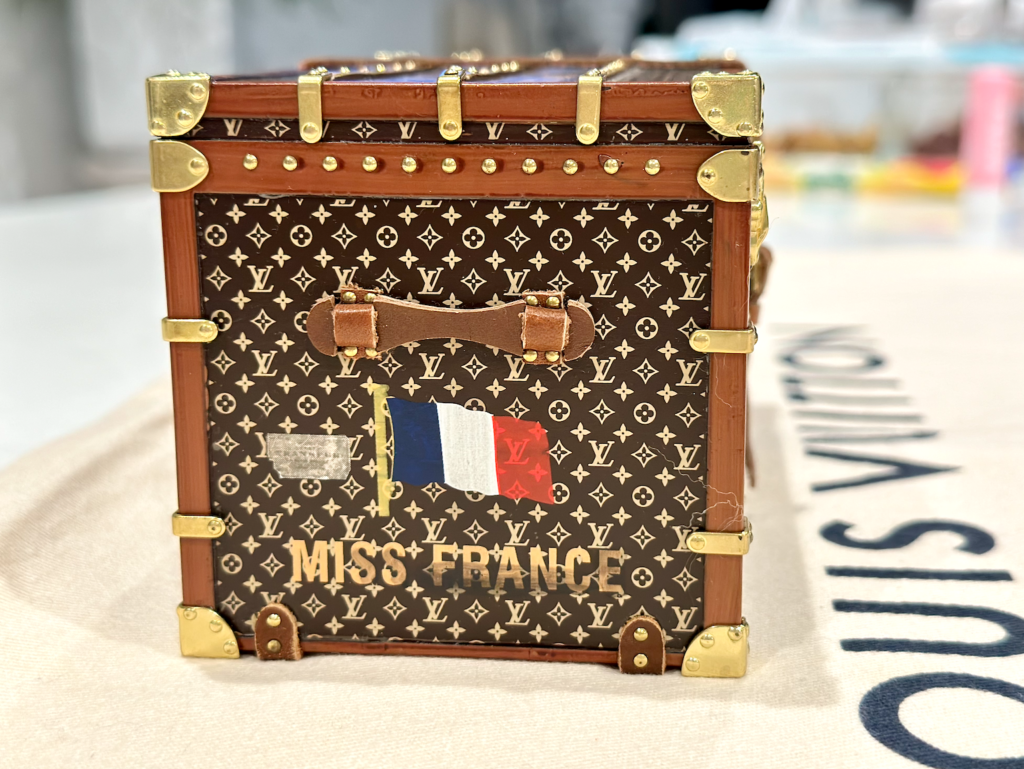 Miniature Miss France Wooden Mail Trunk