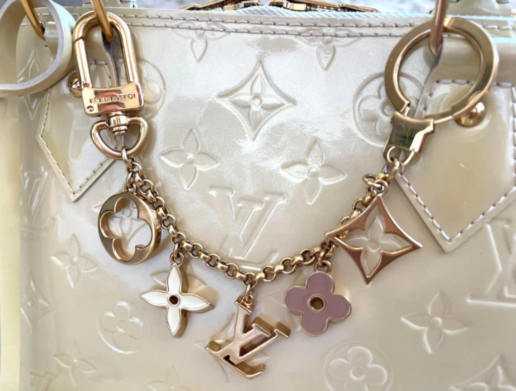 Fleur De Monogram Pastel Gold Chain Bag Charm