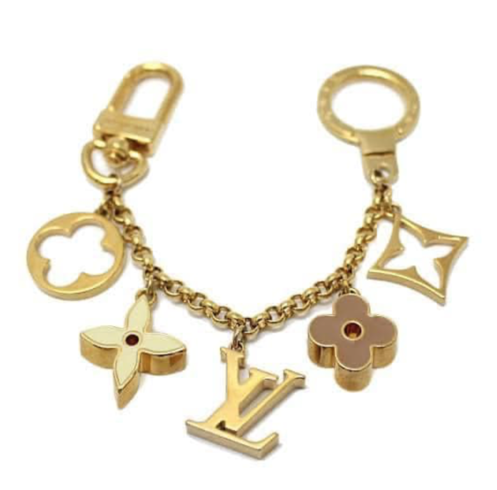 Fleur De Monogram Pastel Gold Chain Bag Charm