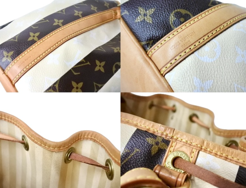 Louis Vuitton Monogram Rayures Striped Drawstring Petit Noe Handbag