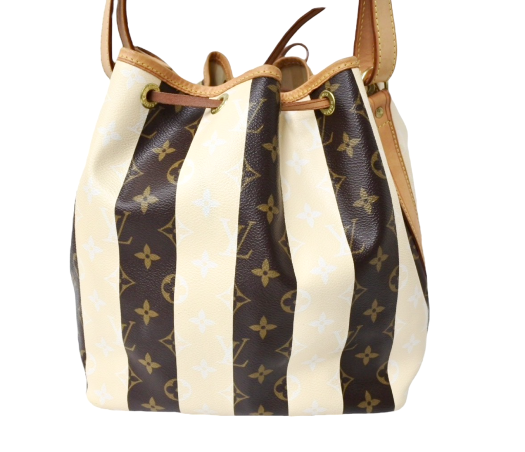 Louis Vuitton Monogram Rayures Striped Drawstring Petit Noe Handbag