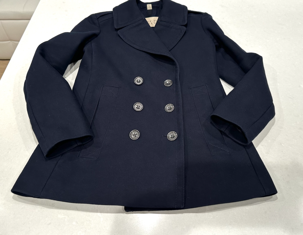 Burberry Brit Tumble Dark Navy Blue Pea Coat Jacket