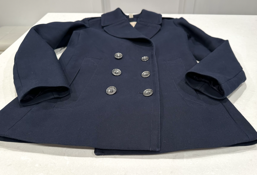 Burberry Brit Tumble Dark Navy Blue Pea Coat Jacket