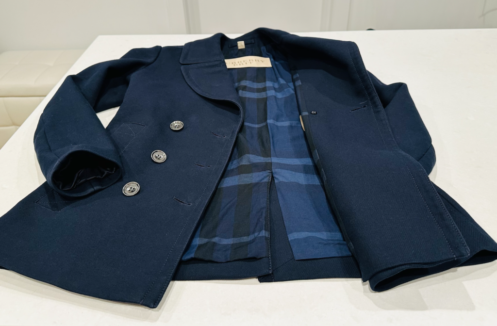 Burberry Brit Tumble Dark Navy Blue Pea Coat Jacket