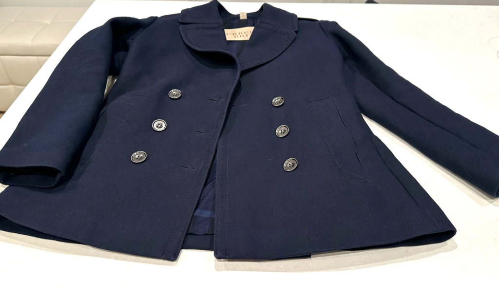 Burberry Brit Tumble Dark Navy Blue Pea Coat Jacket