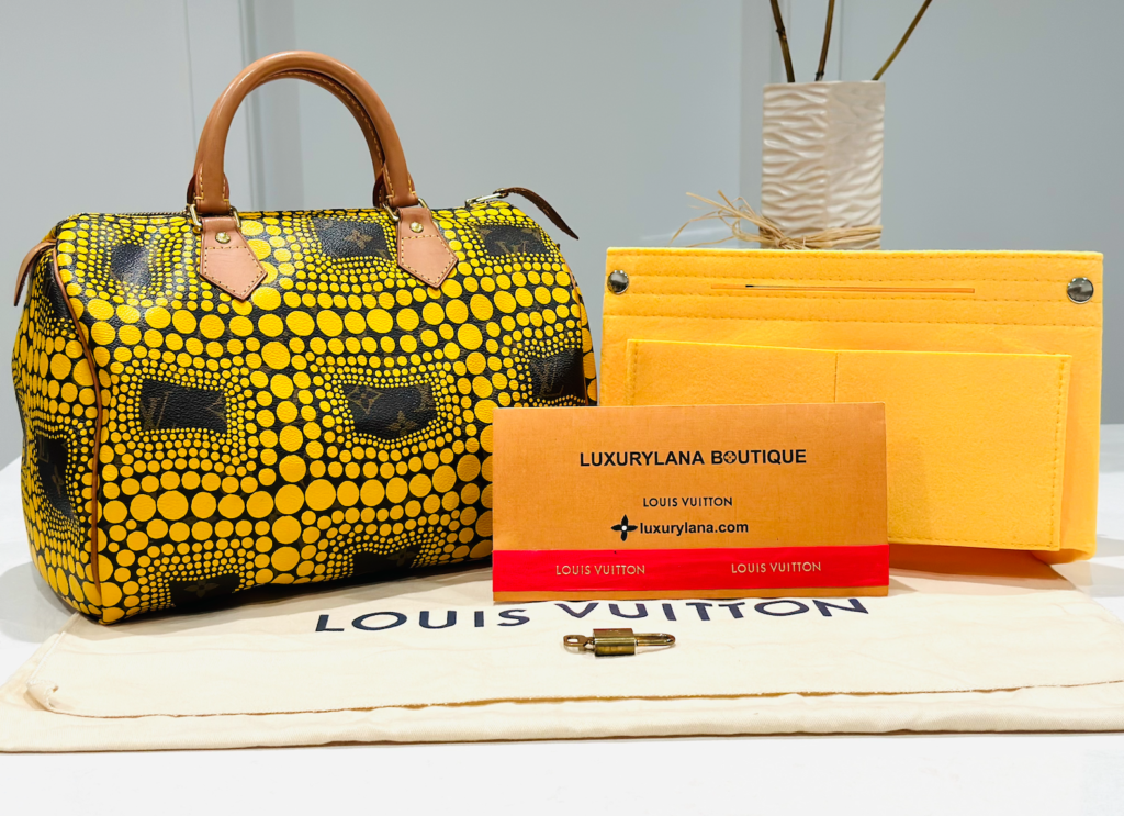 Louis Vuitton Yayoi Kusama Monogram Yellow Town Speedy 30