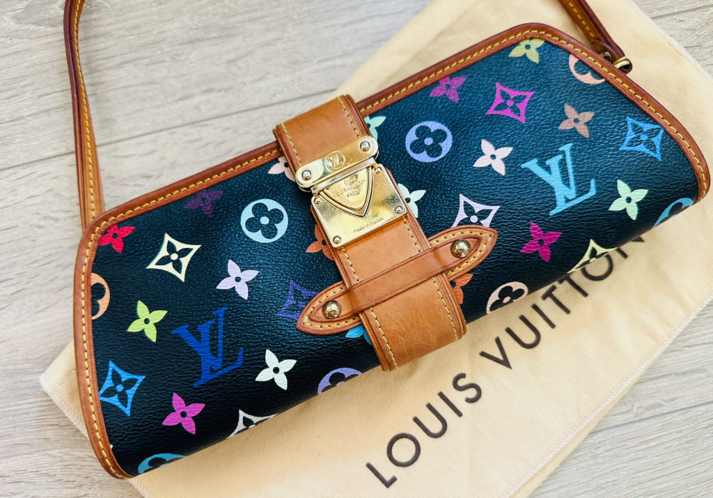 Louis Vuitton Takashi Murakami Black Multicolor Shirley Clutch