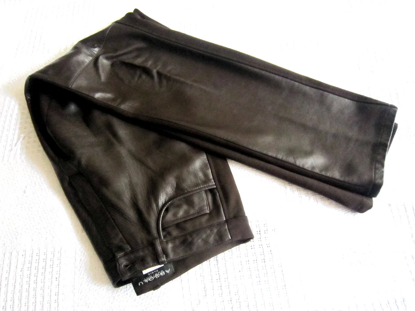 Absolu Brown Leather Pants / Medium