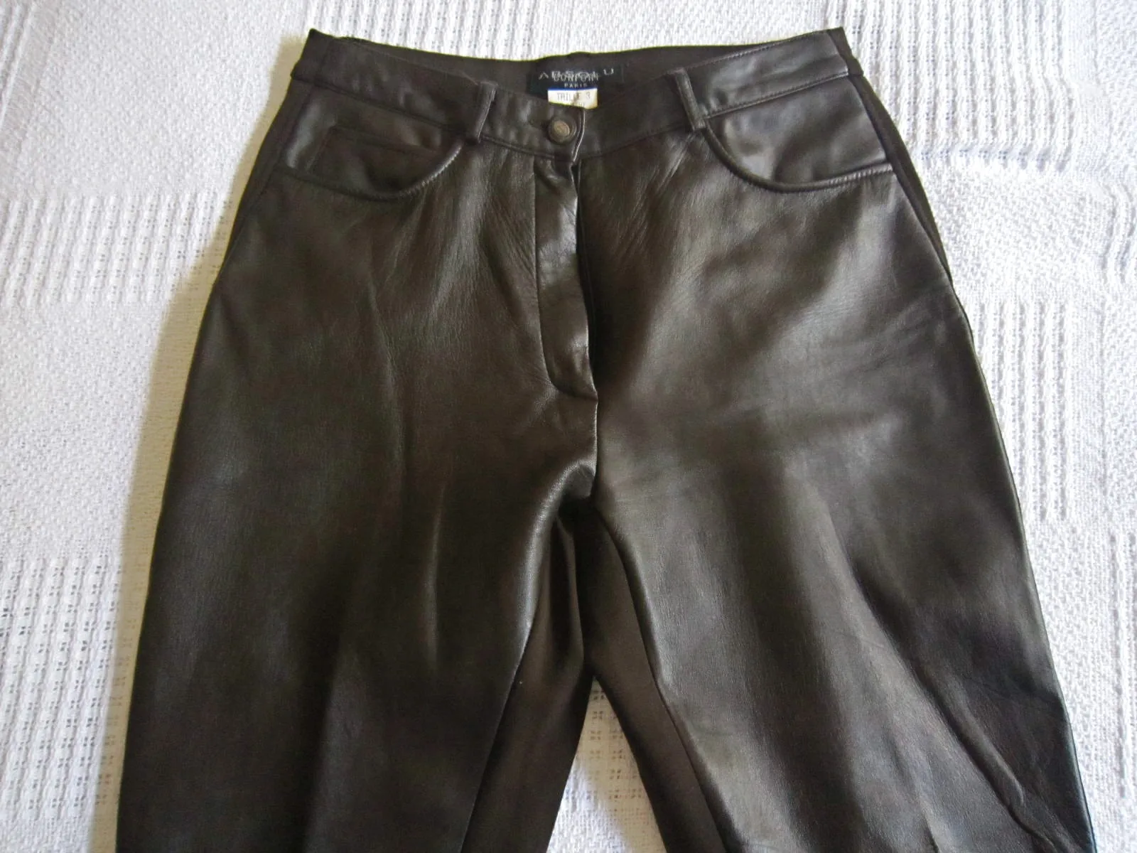 Absolu Brown Leather Pants / Medium — image 3