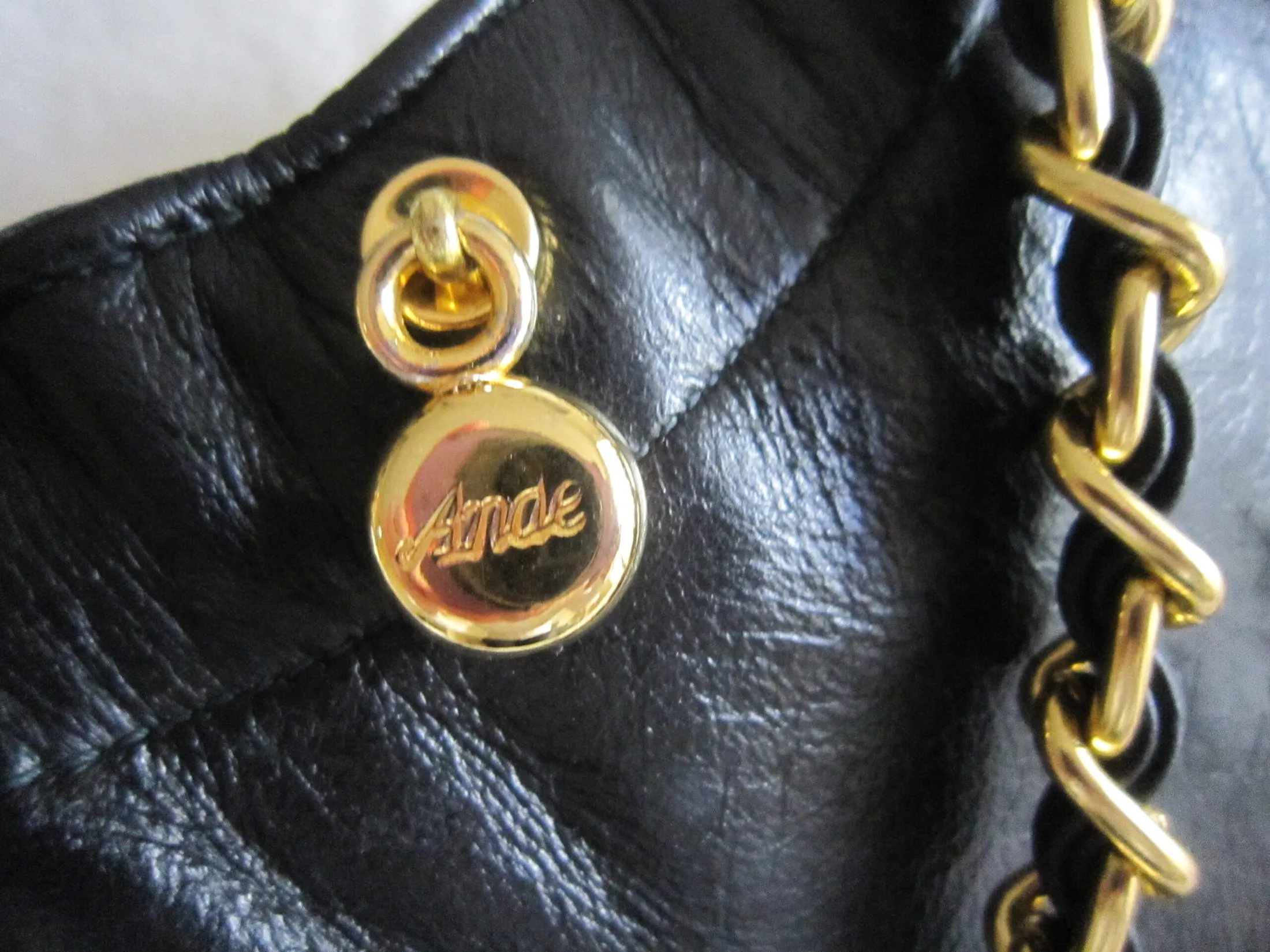 Ande Black Leather Chain Crossbody Bag — image 2