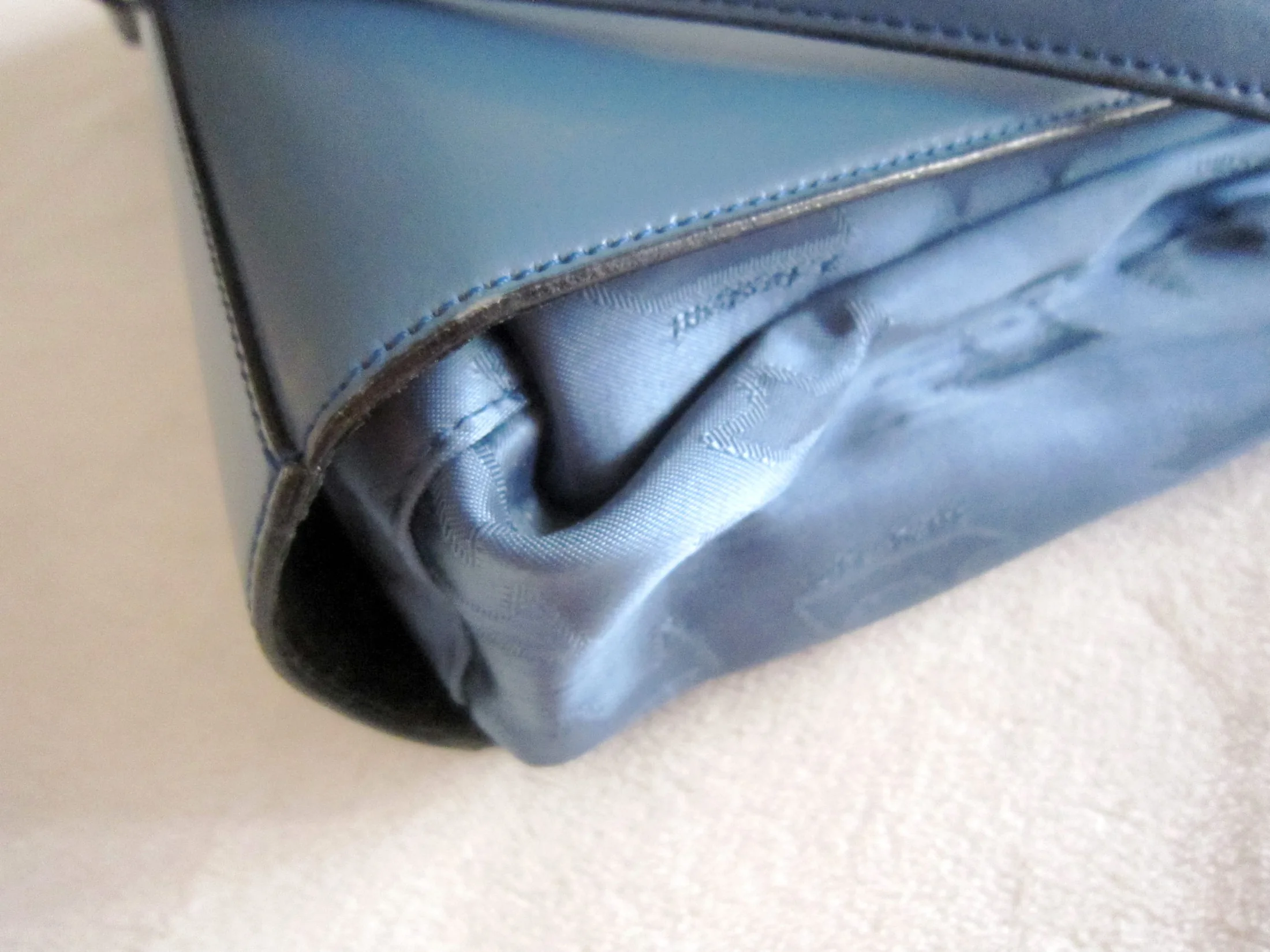 A.Testoni Blue Satchel Signature Leather Handbag — image 5
