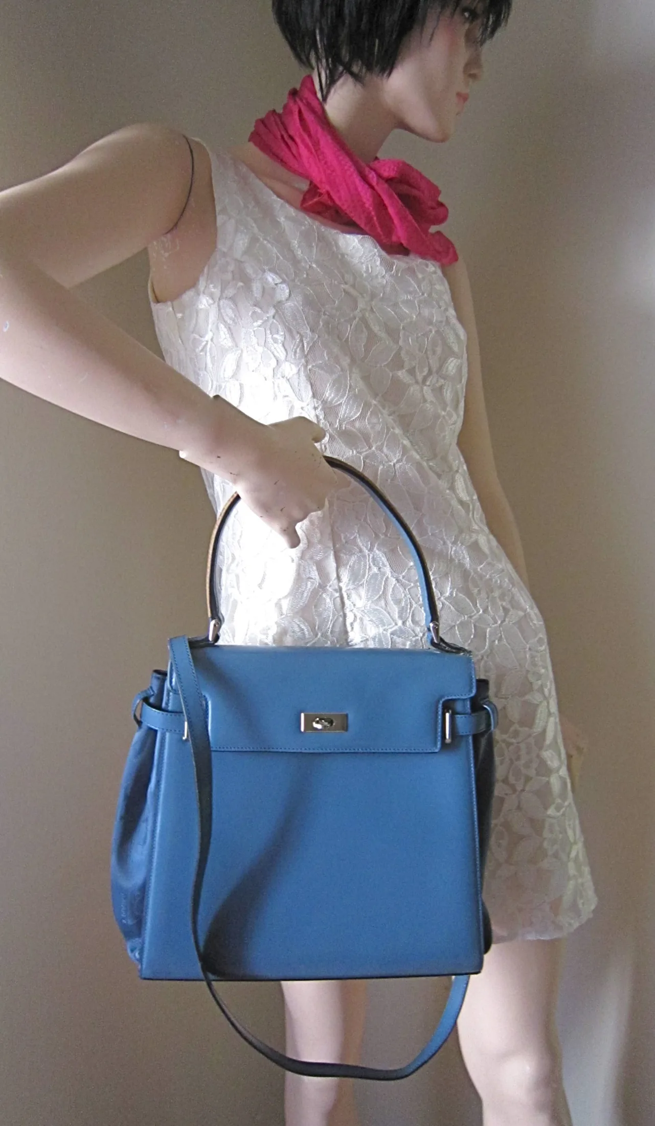 A.Testoni Blue Satchel Signature Leather Handbag — image 11
