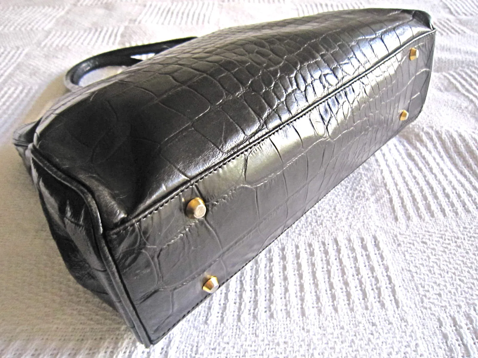 Browns Couture Black Croc Leather Tote — image 4