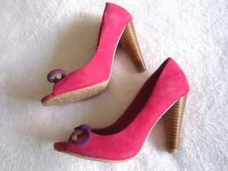 Betsey Johnson Hot Pink Suede Heels / Size 5.5 — image 3