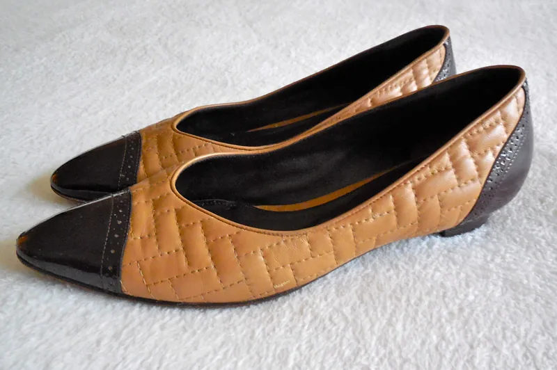 Bally Beige Quilted Two-tone Leather Ballet Pumps — image 3
