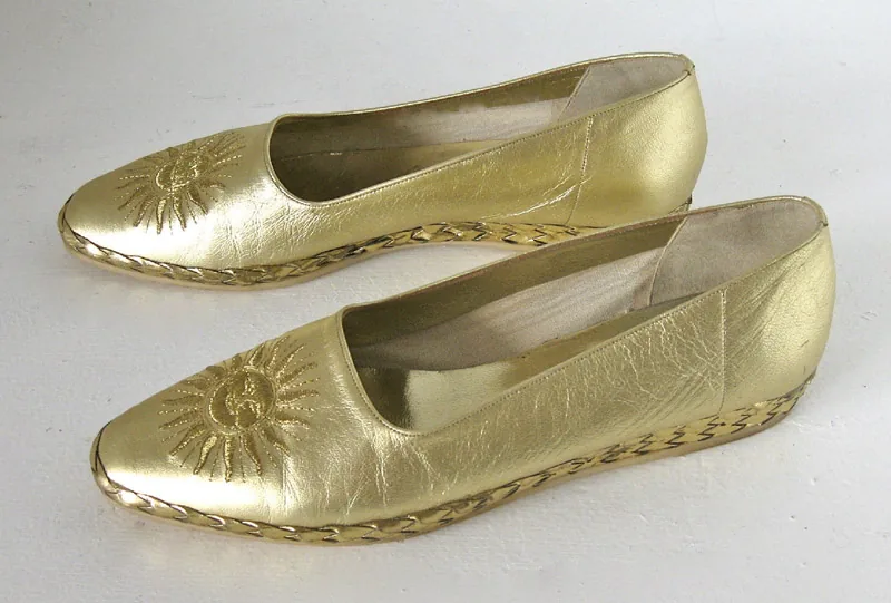 Bally “Starry” Women’s Laminated Gold Leather Flats — image 2